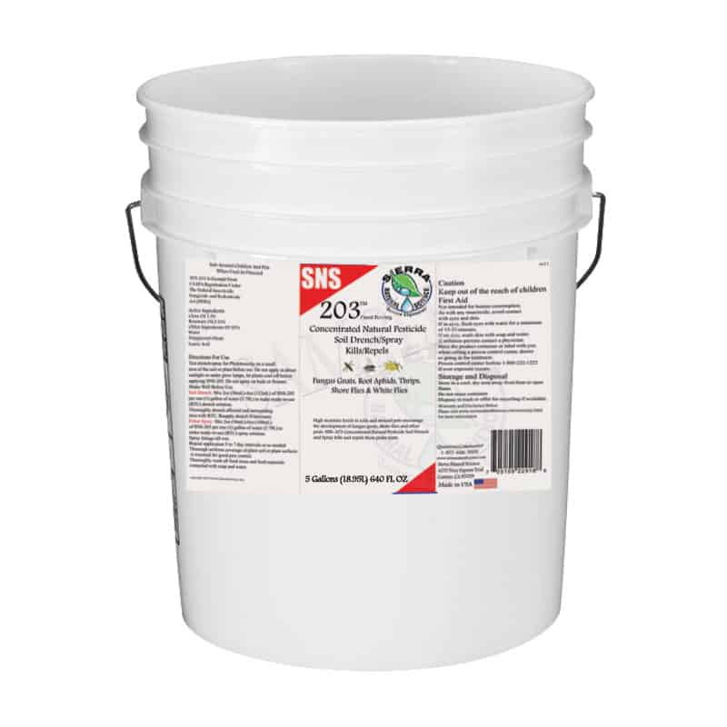 SNS-203™ Pesticide Soil Drench/ Foliar Spray, 5 Gallon Concentrate ...