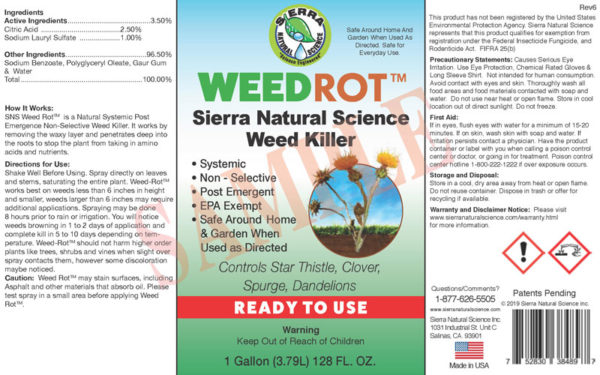 WeedRot Ready to Use Label